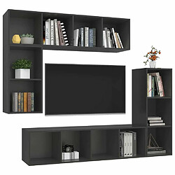 Avis Maison Chic Ensemble de meubles TV 4 pcs pour salon - Gris Bois d'ingénierie -MN35679