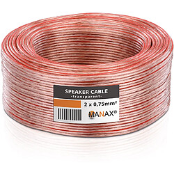 Avis Manax Câble Silencieux 2 x 0,75 mm2 CCA 2 x 0,75 mm2. 25m 0,75mm² - 1 Ring Transparent