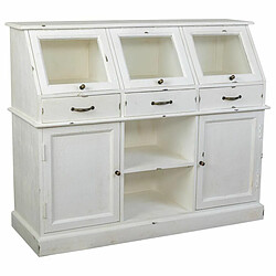 Buffet Alexandra House Living Blanc verre Bois de manguier 45 x 106 x 125 cm