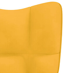 Maison Chic Chaise à bascule | Fauteuil Relax, design moderne Jaune moutarde Velours -GKD67998 pas cher