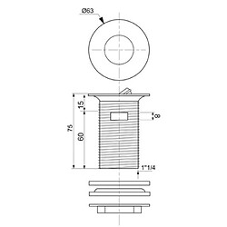 Acheter Wirquin Bonde de lavabo laiton à clapet rotatif avec trop plein Ht 75mm