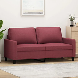 Maison Chic Canapé à 2 places,Sofa de Salon,Canapé droit Rouge bordeaux 140 cm Tissu -GKD992695