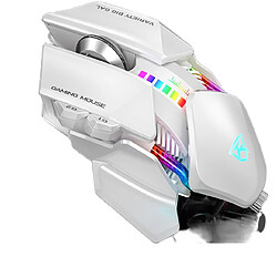 Universal Souris de jeux ergonomiques, ordinateurs, souris, consoles de jeux câblées, ordinateurs portables, câbles USB, souris à queue réglable en optique, consoles de jeux professionnelles, 4000dpi | Mouse (blanc)