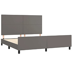 Acheter Maison Chic Lit adulte - Cadre Structure de lit avec tête de lit Contemporain Gris 180x200 cm Similicuir -MN63386