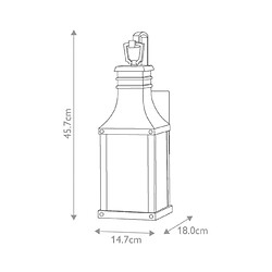 Elstead Lighting Applique murale extérieur Beacon Verre à graines transparent,aluminium Musée Noir