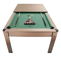 SOKKER Billard convertible couleur bois Chêne 226 x 126cm - Ambiance