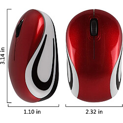 Mini petite souris sans fil portative optique de taille d'enfant avec le récepteur d'USB rouge