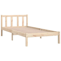 Avis Maison Chic Lit adulte - Lit simple Cadre de lit,Structure du lit Contemporain bois de pin massif 90x200 cm -MN74073