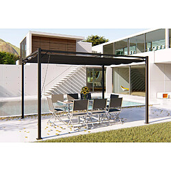 Concept Usine Pergola autoportante 3x4m avec toile en polyester gris TUSA