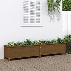 Maison Chic Jardinière,Lit surélevé de jardin - Bac à fleurs - pot de fleur brun miel 199,5x40x39 cm bois pin massif -GKD17101