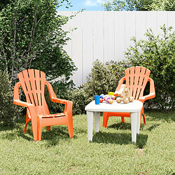 Maison Chic Lot de 2 Chaises de jardin,Fauteuil d'extérieur pour enfants orange 37x34x44 cm PP -MN48319