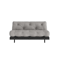 Avis Inside 75 Canapé convertible futon ROOTS pin laqué noir matelas 160 x 200 cm coloris gris