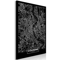 Artgeist Tableau - Dark Map of Cologne (1 Part) Vertical [40x60]