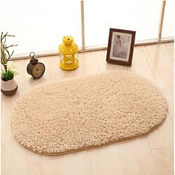 Wewoo Fausse Fourrure Tapis de Bain Solide Antidérapant de Chambre Enfants de Salon OvaleTaille 40x60cm Camel Clair