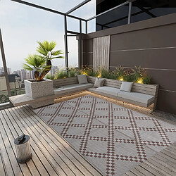 vidaXL Tapis d'extérieur Marron 140x200 cm PP