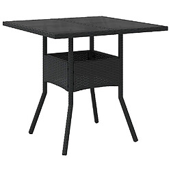 Avis vidaXL Ensemble à manger de jardin et coussins 5 pcs noir rotin verre