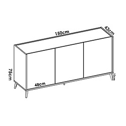 Pegane Ensemble de salon en bois mélaminé avec meuble bas TV + table basse relevable + buffet coloris chêne naturel, graphite