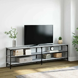 Maison Chic Meuble TV scandinave gris - Banc TV pour salon Sonoma 180x30x50 cm bois d'ingénierie et métal -MN48112