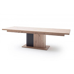 Acheter Pegane Table à manger extensible en chêne massif / graphite - L.180-280 x H.77 x P.100 cm