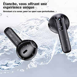 SUGIFT Casque Bluetooth sans fil Bluetooth 5.3 Touch Control Microphone intégré avec compartiment de charge 300mAh Noir pas cher