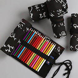 Avis Wewoo Calligraphie Mignonne Canevas Rouleau Scolaire Étui à crayons à Étudiant Stylo Sac Papeterie Pochette Fournitures 24 trous