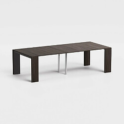 Inside 75 Table console extensible 12 couverts LEONARDO 45/270x120x75cm coloris ardoise noyer