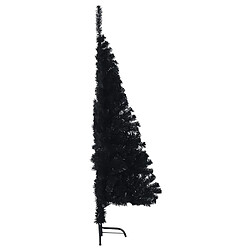 Avis vidaXL Demi sapin de Noël artificiel avec support Noir 120 cm PVC