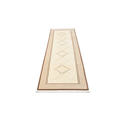 Avis Vidal Tapis de couloir en laine 302x84 brun Darya