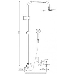 Rav Colonne de douche COLORADO avec pommeau en laiton chromé H.99,8 cm