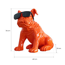 Acheter Figurine Bulldog Kuatéh Khal 40x23x34 cm Orange Assis