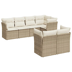 Maison Chic Salon de jardin avec coussins 7 pcs | Ensemble de Table et chaises | Mobilier d'Extérieur beige résine tressée -GKD35331