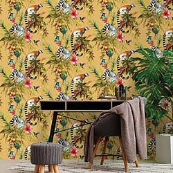 DUTCH WALLCOVERINGS Papier peint Lemur Ocre