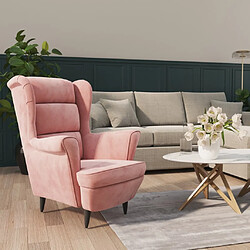 Maison Chic Fauteuil relax,Chaise pour salon rose velours -MN10681