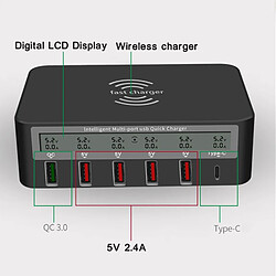 Charge Rapide USB C Qi 5 Ports USB Station De Charge QC 3.0 Pour IPhone IPad AU