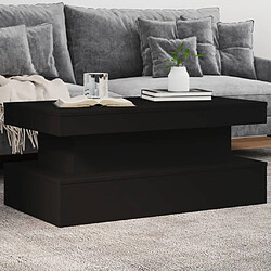 Maison Chic Table basse pour salon | Table à café avec lumières LED noir 90x50x40 cm -GKD62361