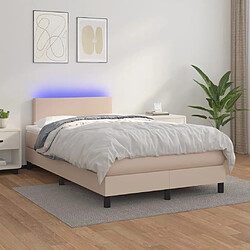 Sommier à lattes LED,Cadre à lattes de lit avec matelas pour Adulte Cappuccino 120x200 cm -MN32127