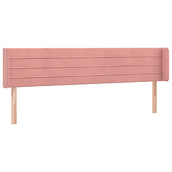 vidaXL Tête de lit avec oreilles Rose 163x16x78/88 cm Velours