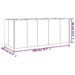 vidaXL Lit surélevé de jardin 200x80x80 cm acier corten pas cher