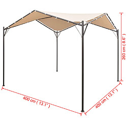 vidaXL Chapiteau tente 4 x 4 m Beige Acier pas cher