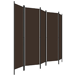 Avis Maison Chic Paravent/Cloison de séparation 5 panneaux Marron 250x180 cm -MN70556