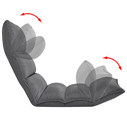 Avis vidaXL Chaise longue pliable de sol Gris Tissu