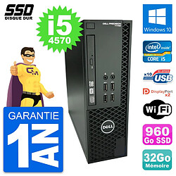 PC Dell Precision T1700 SFF Intel i5-4570 RAM 32Go SSD 960Go Windows 10 Wifi - Occasion