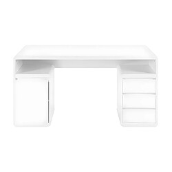 Avis Vente-Unique Bureau avec rangements SERGUEI - MDF laqué blanc