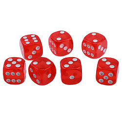 100pcs Transparent Six Sided D6 Dice Pour Les Jeux D & D TRPG Party Toys Red pas cher