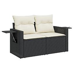 Avis vidaXL Salon de jardin 6 pcs avec coussins noir résine tressée