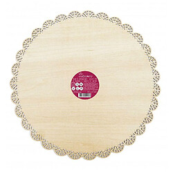 Avis Scrapcooking Support à gâteau rond dentelle en bois ø 29 cm