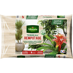 Vilmorin Terreau rempotage plantes d'intérieur vertes et fleuries - Sac de 5 litres