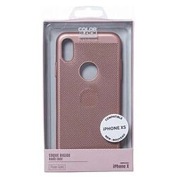 Color Block Coque pour iPhone X/XS Rigide perforée Rose