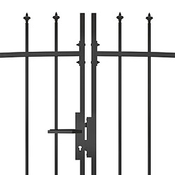 Avis vidaXL Portail de clôture de jardin avec dessus en lance 5x2,25 m Noir