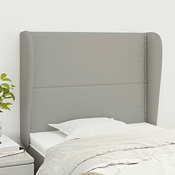 Maison Chic Tête de lit moderne avec oreilles pour chambre - Décoration de lit Gris clair 83x23x118/128 cm Tissu -MN40639